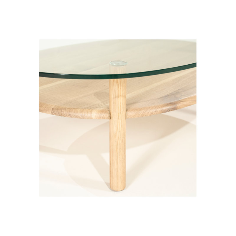 Cleo Glass Coffee Table, Natural