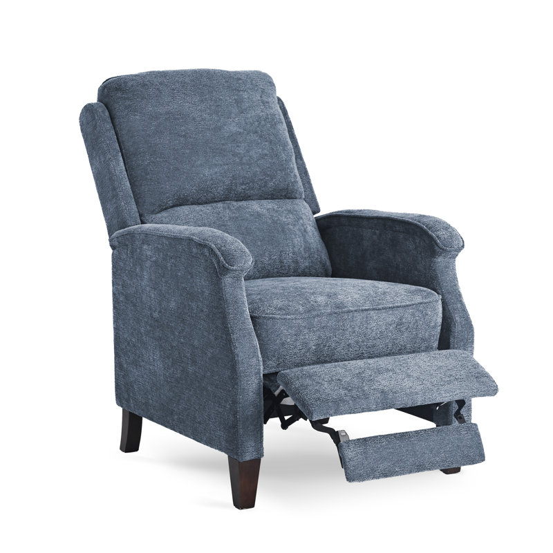 Fauteuil inclinable manuel rembourré pour le salon, Blue Chenille