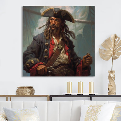 Daring Pirate Portrait III - reproduction de pirate sur métal
