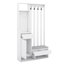 Arbre d'entrée polyvalent 6 en 1 avec banc de rangement rembourré, armoire à chaussures avec panneau perforé, portemanteau en bois avec 4 crochets-1746490136