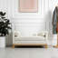 Banc rembourré Elegant Boucle avec pieds en bois massif et 2 traversins