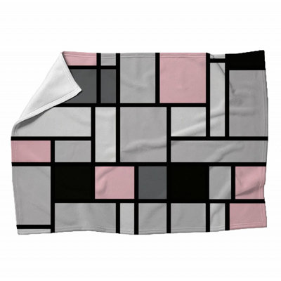 Mondrian Machine Printed Throw Blanket