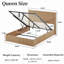 Structure de lit pour grand lit avec mécanisme de levage, conception en bois ondulé et support à 12 lattes-634595222