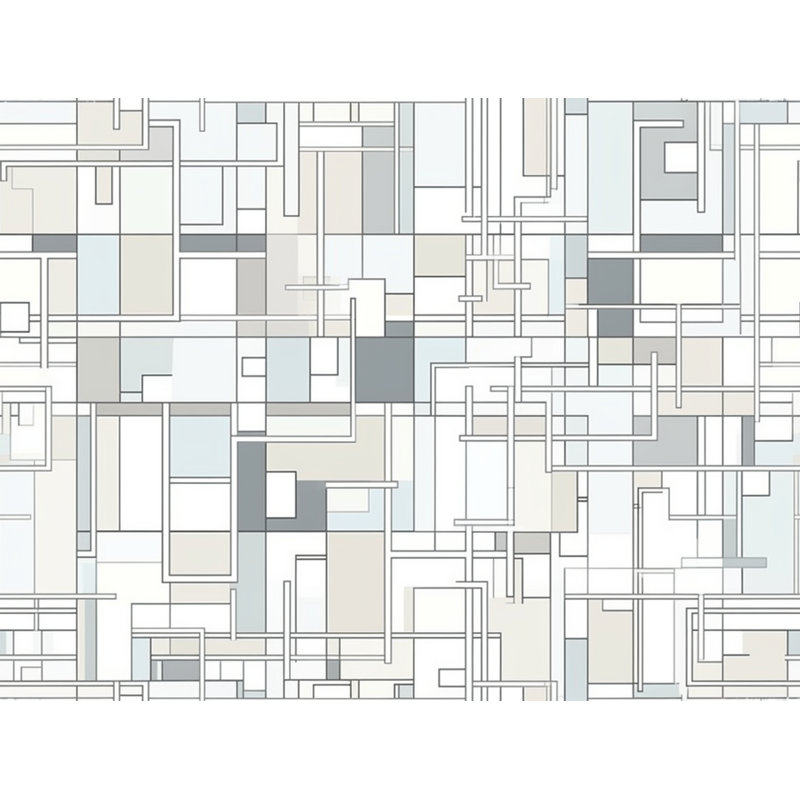 Mondrian Shower Curtain Pattern Bath Mat Silver Bathroom Decor 4644, 84" H x 70" W