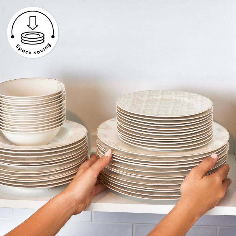 Somers Piece Porcelain China Dinnerware Set - Service for 12