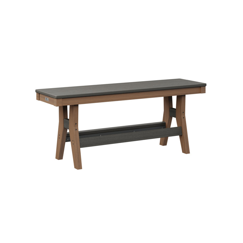 Banc portatif Berlin de 44 po, 18" H x 44" W x 12.5" D, Coastal Gray/Antique Mahogany