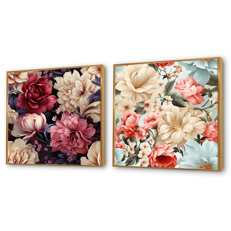 Boho Victorian Romance, H 16 po x l 33 po, Cadre flottant doré