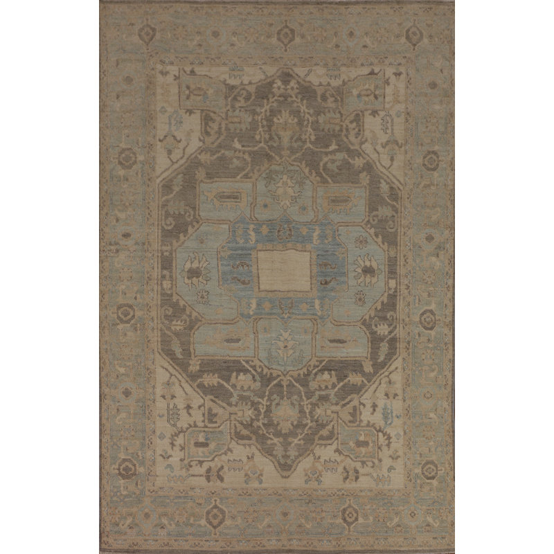 Vegetable Dye Oushak Turkish Area Rug 6