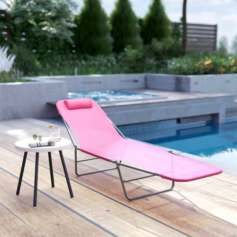 Chaise longue pliante avec dossier inclinable, chaise de bronzage, chaise de bronzage pour la plage, la cour, le patio