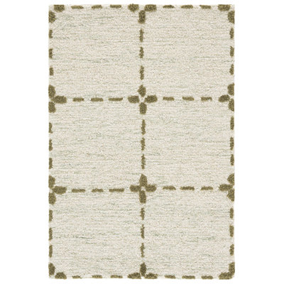 Genres 506: 80% laine touffetée à la main Tapis géométrique 20% coton