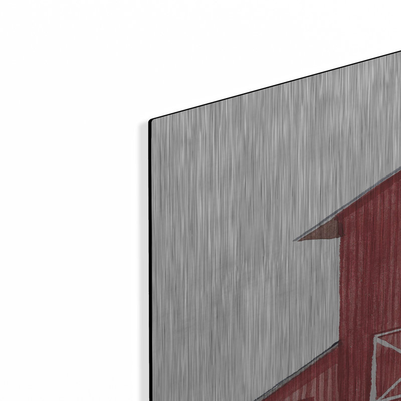 «Life On The Farm Barn Element 2» par Kathleen Parr, art mural en métal, H 36 po x l 24 po