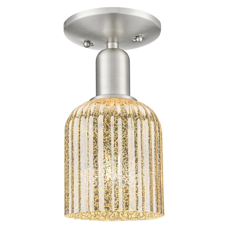 Downtown Urban - Alvarez - 1 Light 5" Semi-Flush Mount , Mercury, Brushed Satin Nickel