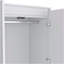 Armoire, garde-robe avec deux tiroirs, tringle, blanc-1377960009