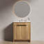 Meuble-lavabo sur pied de 30 po avec panneau rainuré 3D et lavabo en céramique intégré