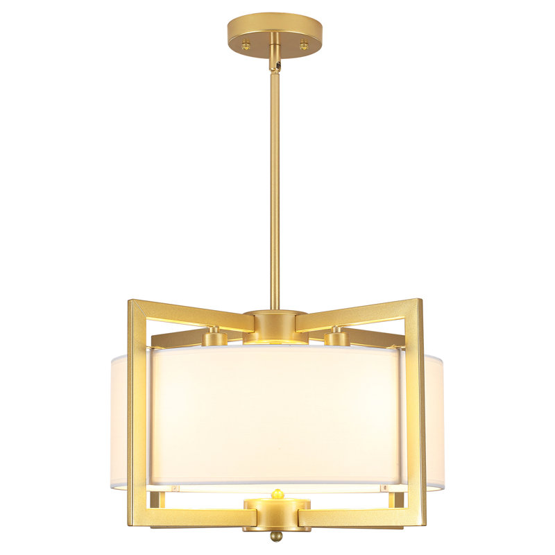 Lustre tambour 4 lumières à intensité variable, Doré