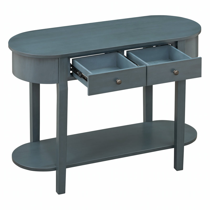 Console élégante et élégante avec un design incurvé et un vernis lisse pour les entrées, les salons et les couloirs, Marine