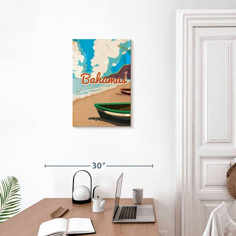Affiche rétro Gillard Bahamas, H 24 po x l 16 po