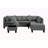 104.5" Upholstered Sofa,Chaise & Ottoman
