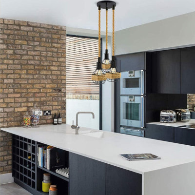3 - Light Black Kitchen Island Pendant