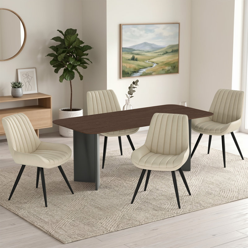 Modern Dining Chairs 54.8*46.9*83.2cm Tech Fabric Upholstery with Stylish Design Sofa-Level Cushioning Pet-Friendly Durable Scratch Resistant for Kitchen Dining Room or Home Office