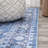 Abhirami Ornate Medallion Machine-Washable Blue/Navy Rug-1975048288