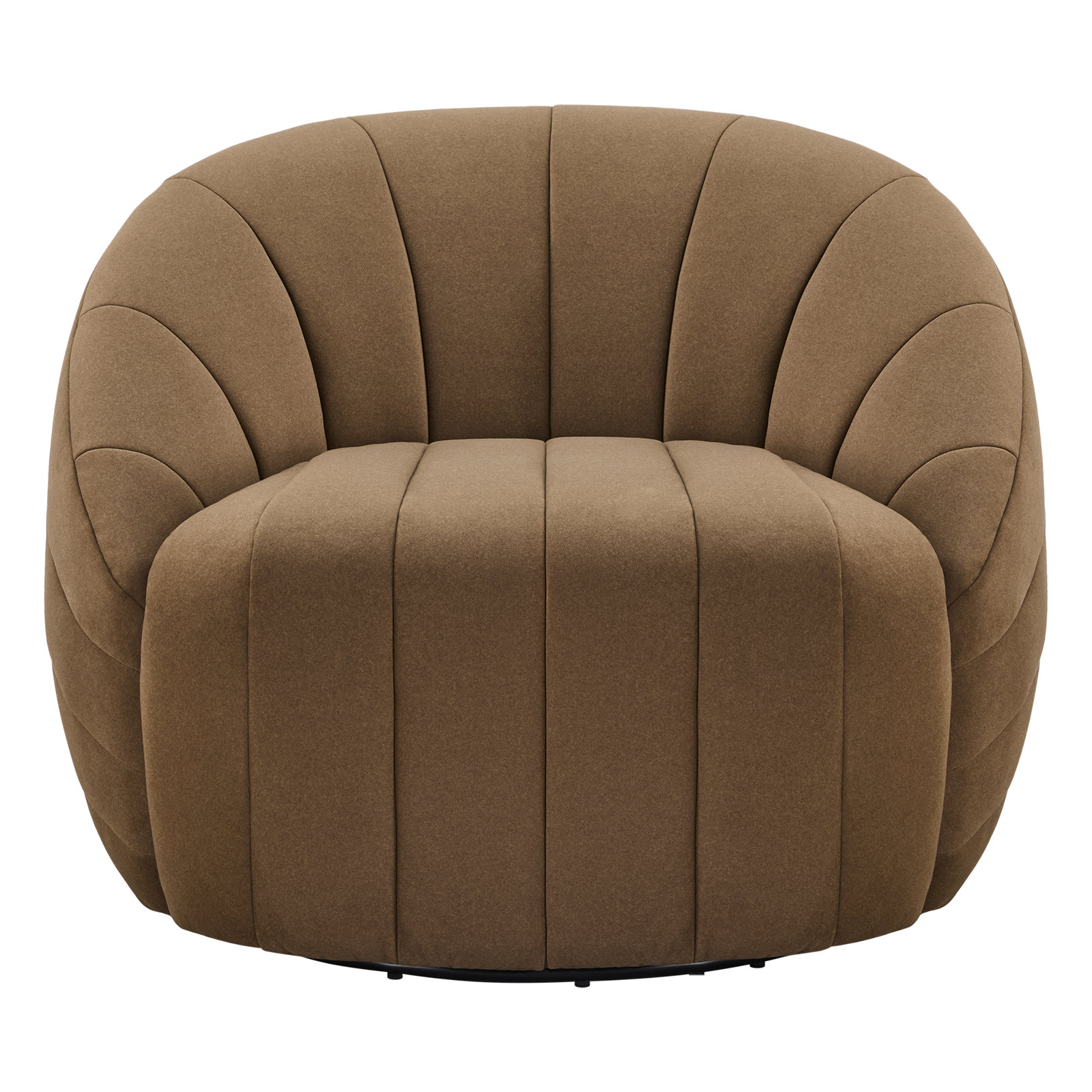 Augustine Upholstered Swivel Armchair, Vesper Tobacco Performance Velvet