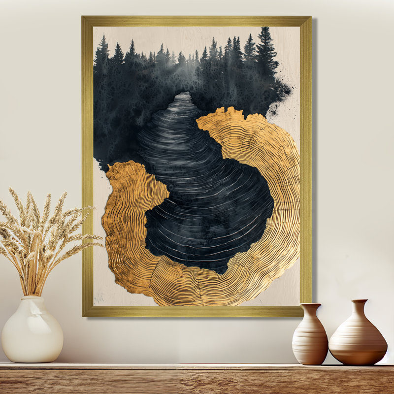Girvin - paysages, reproduction d'art sur toile, H 20 po x l 12 po, Picture Framed, Doré