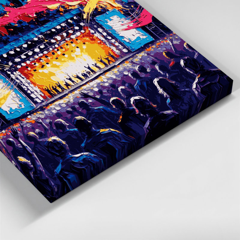 Art musical sur toile bleu, H 12 po x l 12 po