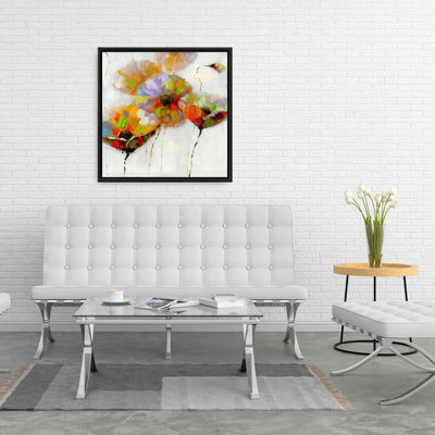 Fleurs en pointillé - décor de chambre contemporain
