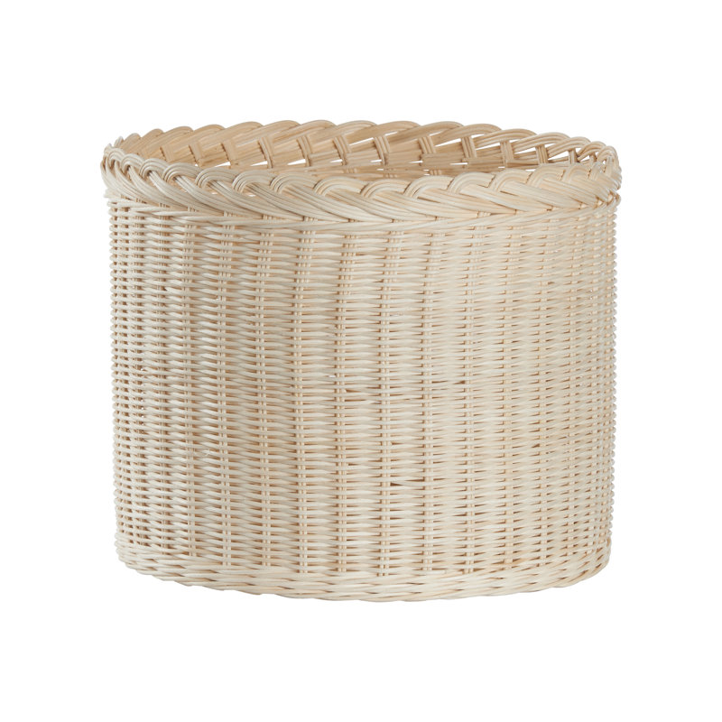 Amanda Lindroth Braided Wicker Planter, 12" H x 14.5" W x 14.5" D