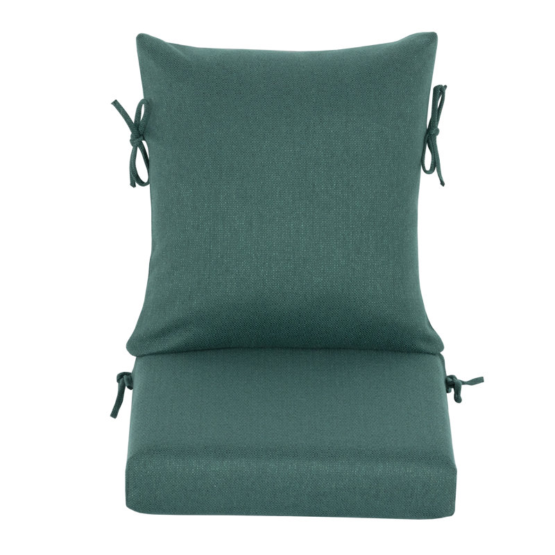 20" x 42"  Foldable Outdoor/Indoor Dining Chair Cushion with Strap  (Set of 2) -  Water Resistant Design, Teal