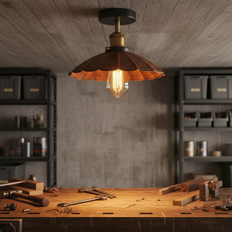 Semi Flush Mount, Yes, Brushed Copper