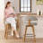Swivel Linen Upholstered Bar Stools 26" Counter Height-1297837826-1297837828