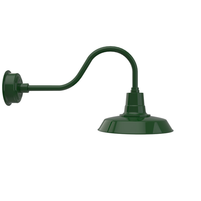 Luminaire de grange d'extérieur à 1 ampoule DEL Haleigh, Vert Tage, H 16,78 po x l 14 po x P 30,75 po