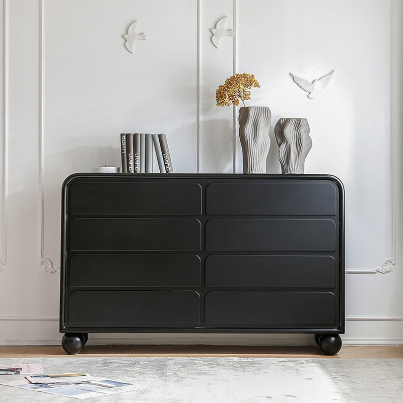 Commode d'appoint crème de style minimaliste, Noir