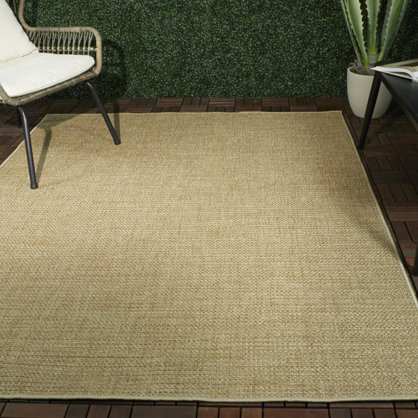 Rosecliff Heights Laumer Khaki Indoor / Outdoor Area Rug | Wayfair