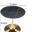 Table de salle à manger de 31,5 po de style Mid-Century pour 2 à 4 personnes avec plateau rond en MDF, table de salle à manger à piédestal, table basse de loisirs, plateau en céramique et plateau en panneau de fibres à densité moyenne