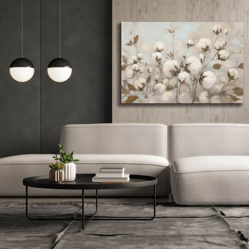 Toile épique «Cotton Field Neutral» par Julia Purinton, H 40 po x l 60 po x P 1,5 po