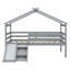 Lit mezzanine simple pour enfants avec glissade amusante et garde-corps de sécurité-2047905730