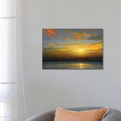 Sunset over Palisades 1 Piece Wrapped Canvas Painting