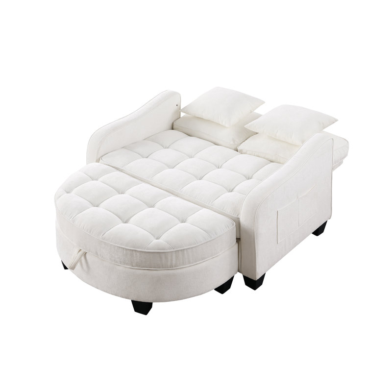 Canapé deux places, méridienne double, Beige