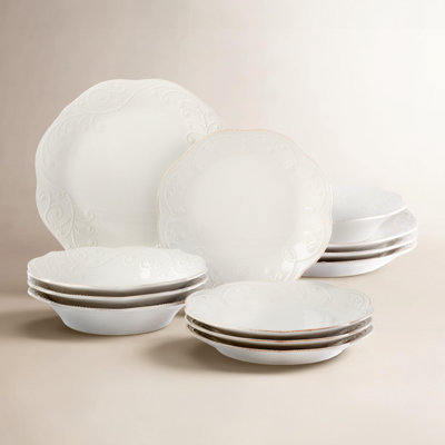 French Perle White Stoneware Dinnerware Set