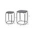 Black Metal Nesting End Table for Living Room Furniture, Mirror Top Nest of Side Tables,Accent Table
