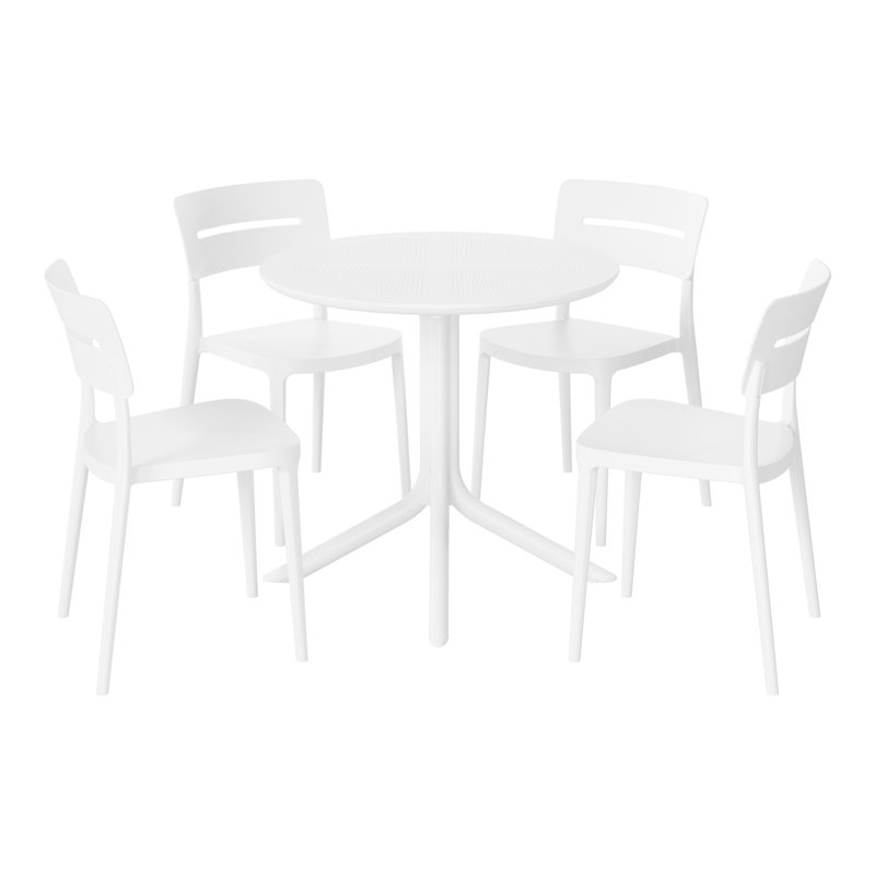 Ensemble repas extérieur pour 4 personnes, Blanc
