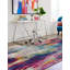 Tapis rose / noir / gris à motif abstrait Quinlin-1785189466