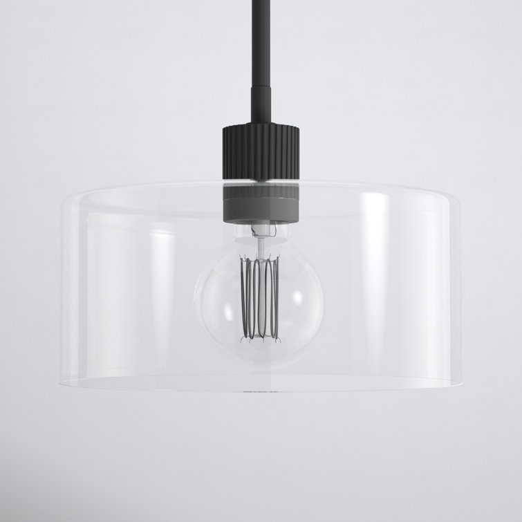 Mulaney Single Light Glass Steel Dimmable Pendant