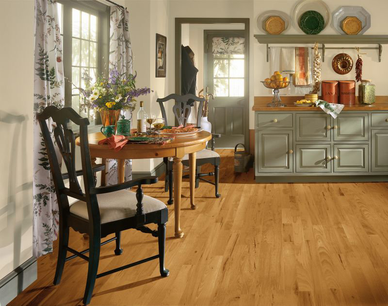 Parquet massif Hickory de 3/4 po d'épaisseur x 5 po de largeur x de longueur variable, Topaze fumée