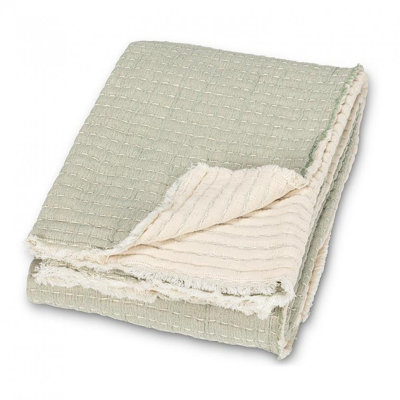 Overstitch Sage Green Throw