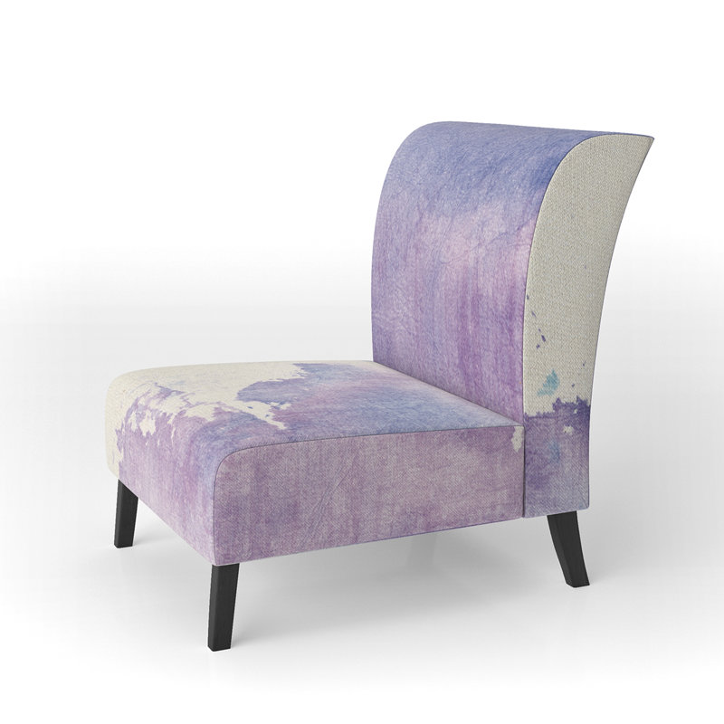 Watercolor Purple Haze I - Modern Upholstered Slipper Chair