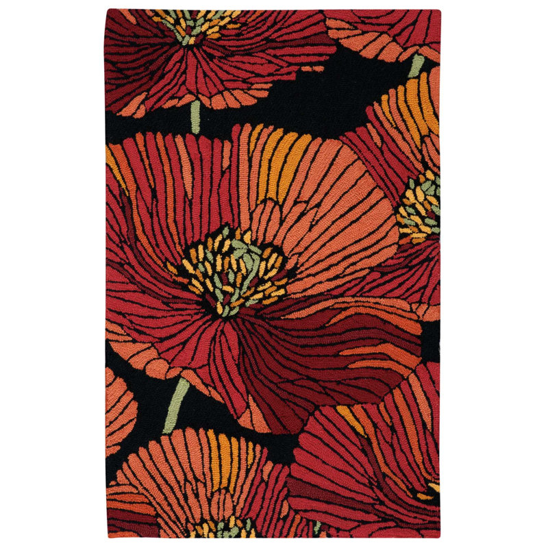 Tapis noir contemporain Karyn, Rectangle 2 pi 6 po x 4 pi